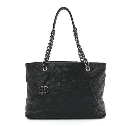 Chanel Calfskin Quilted Large Coco Pleats Tote Black 1 of 10