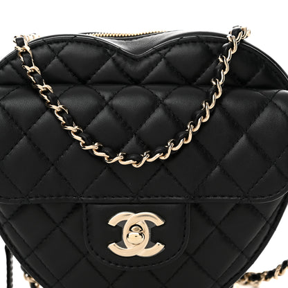 Chanel Lambskin Quilted CC In Love Heart Bag Black 8 of 10