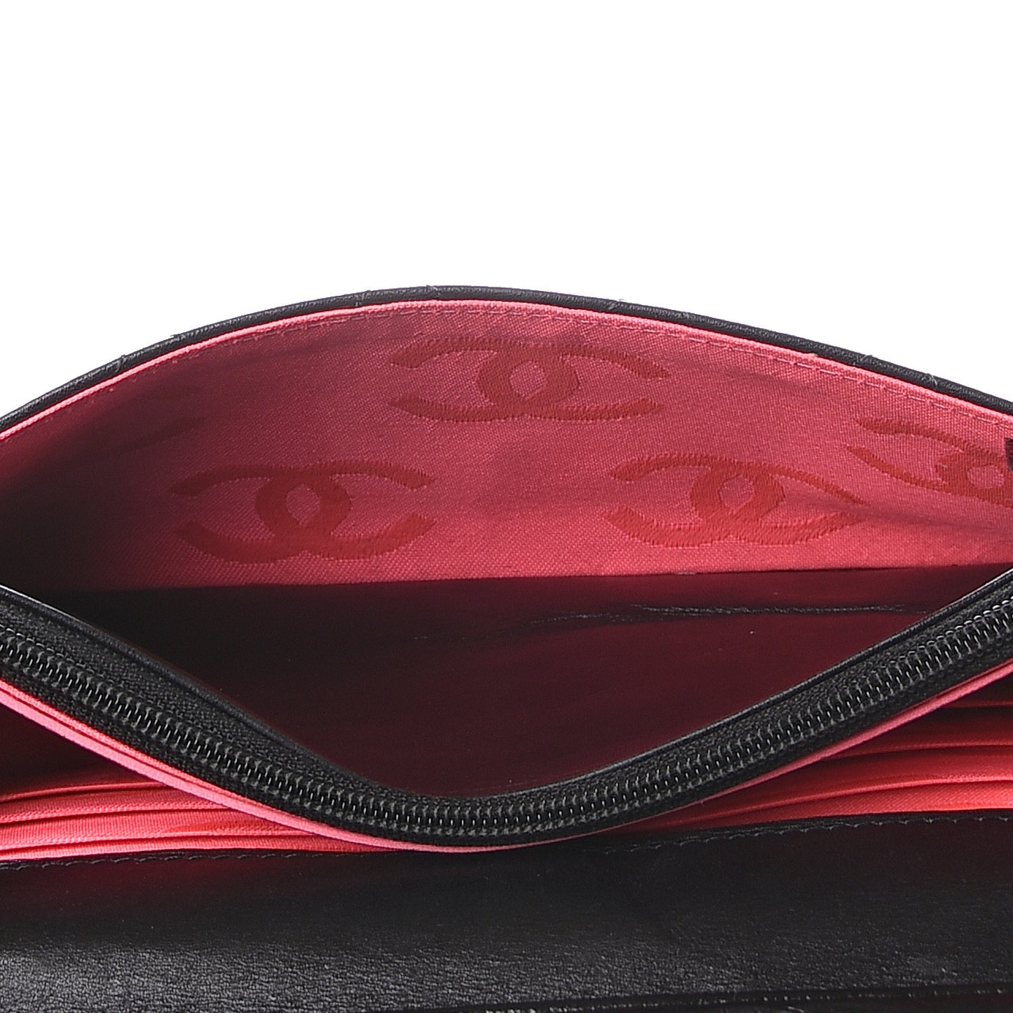 Calfskin Quilted Cambon Wallet On Chain WOC Black