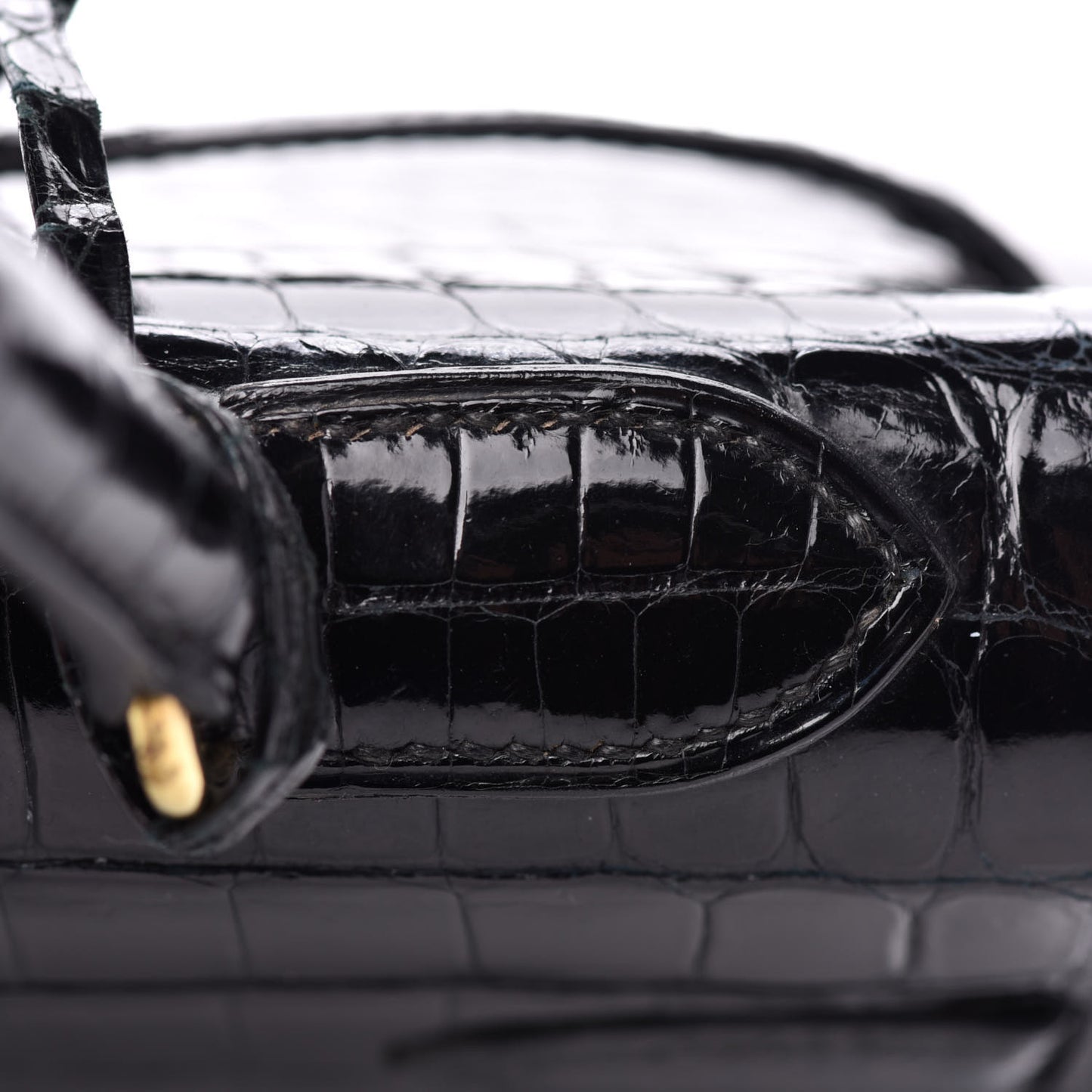 Shiny Crocodile Kelly Sellier 32 Black