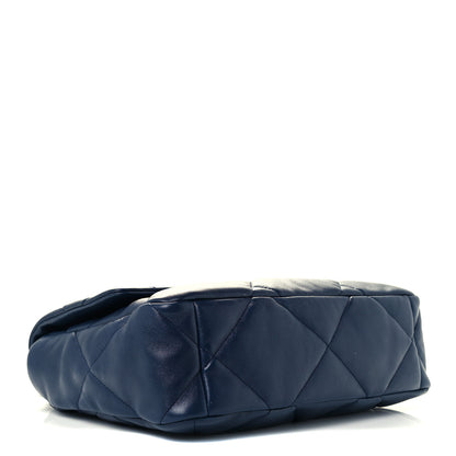 Chanel Lambskin Quilted Large Chanel 19 Flap Navy Blue 4 of 10