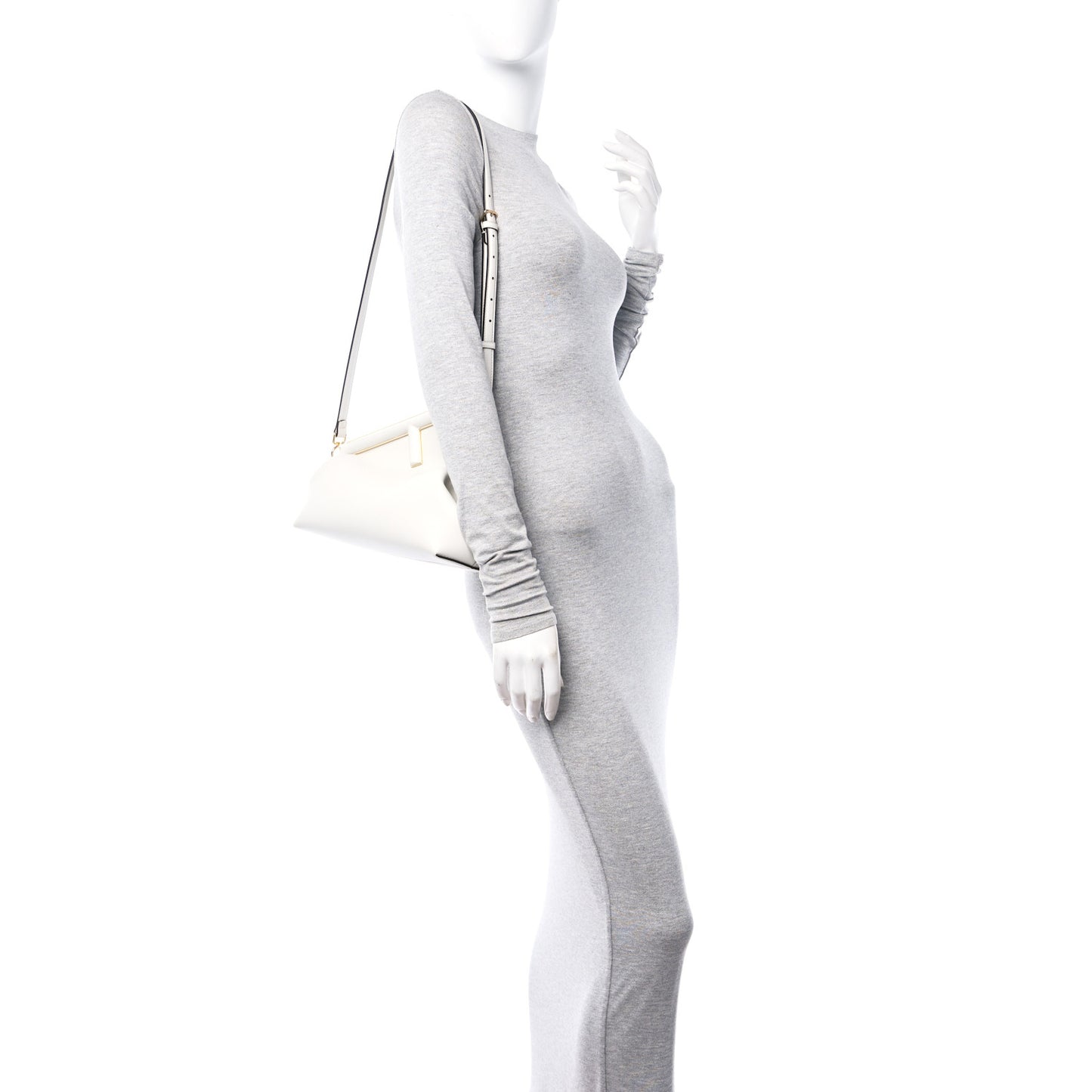 Shiny Nappa Midi Fendi First White