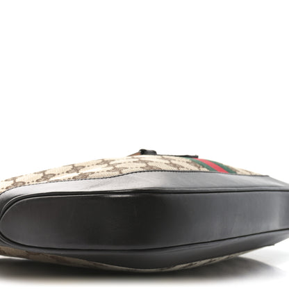Gucci Monogram Web Jackie O Hobo Dark Brown 9 of 10