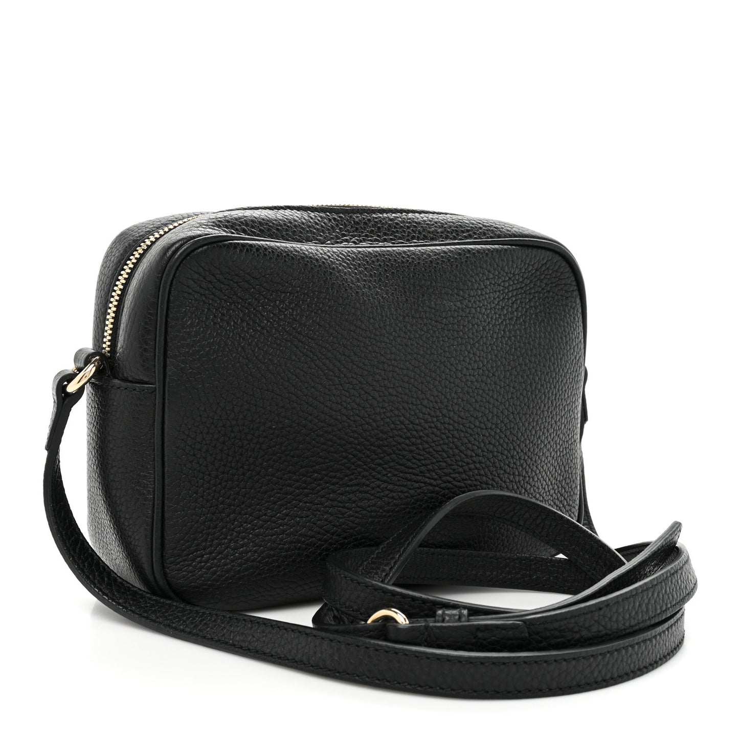 Pebbled Calfskin Small Soho Disco Bag Black