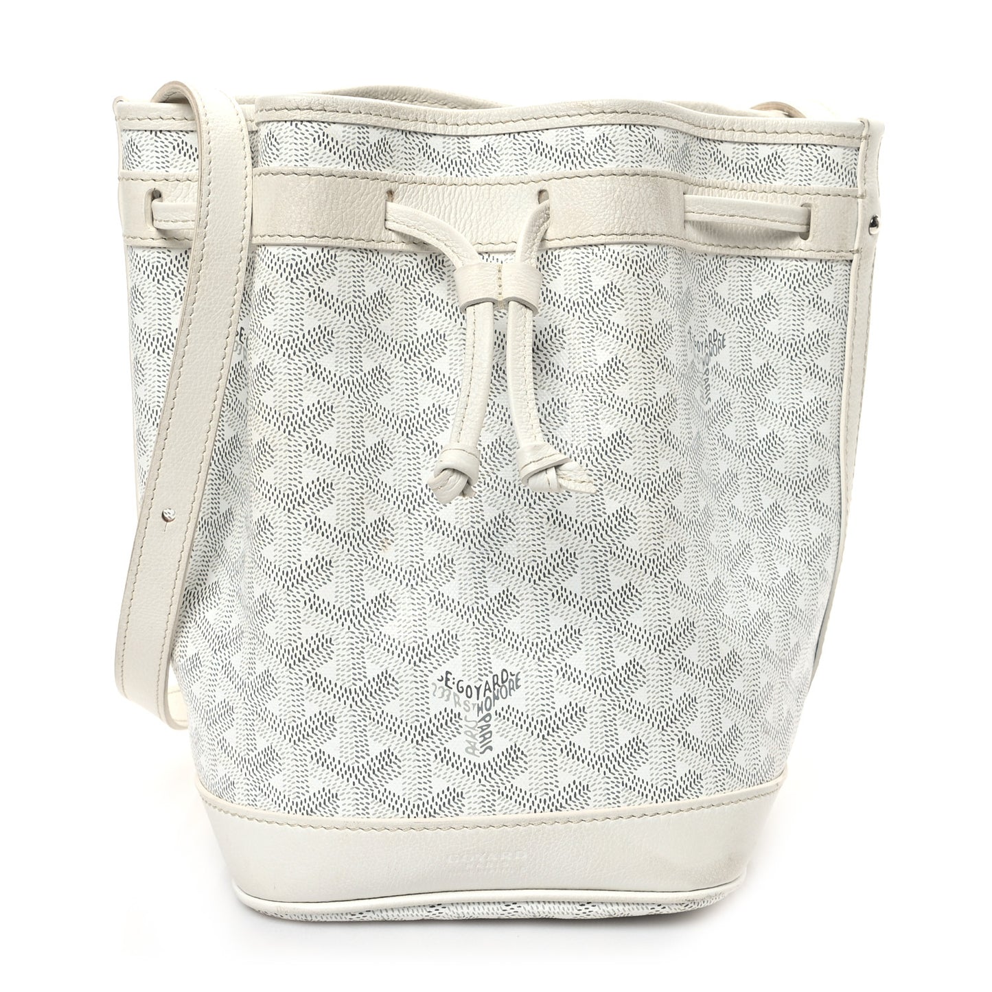 Goyardine Petit Flot Bucket Bag PM White