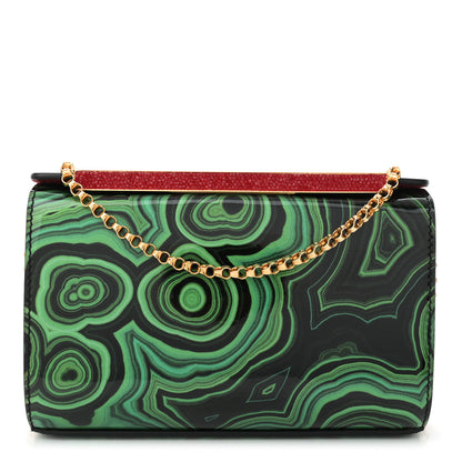 Christian Louboutin Patent Crystal Malachite Vanite Clutch Green Multicolor 1 of 9