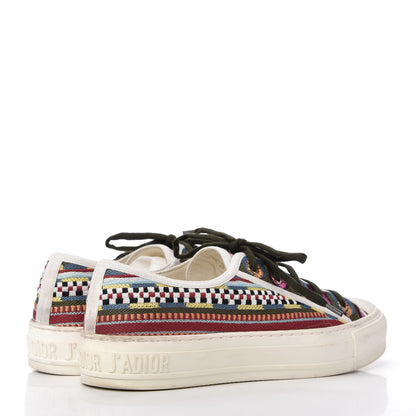 Christian Dior Canvas Ethnic Embroidered Womens Walk'N'Dior Low Top Sneakers 38.5 Fuchsia 4 of 9