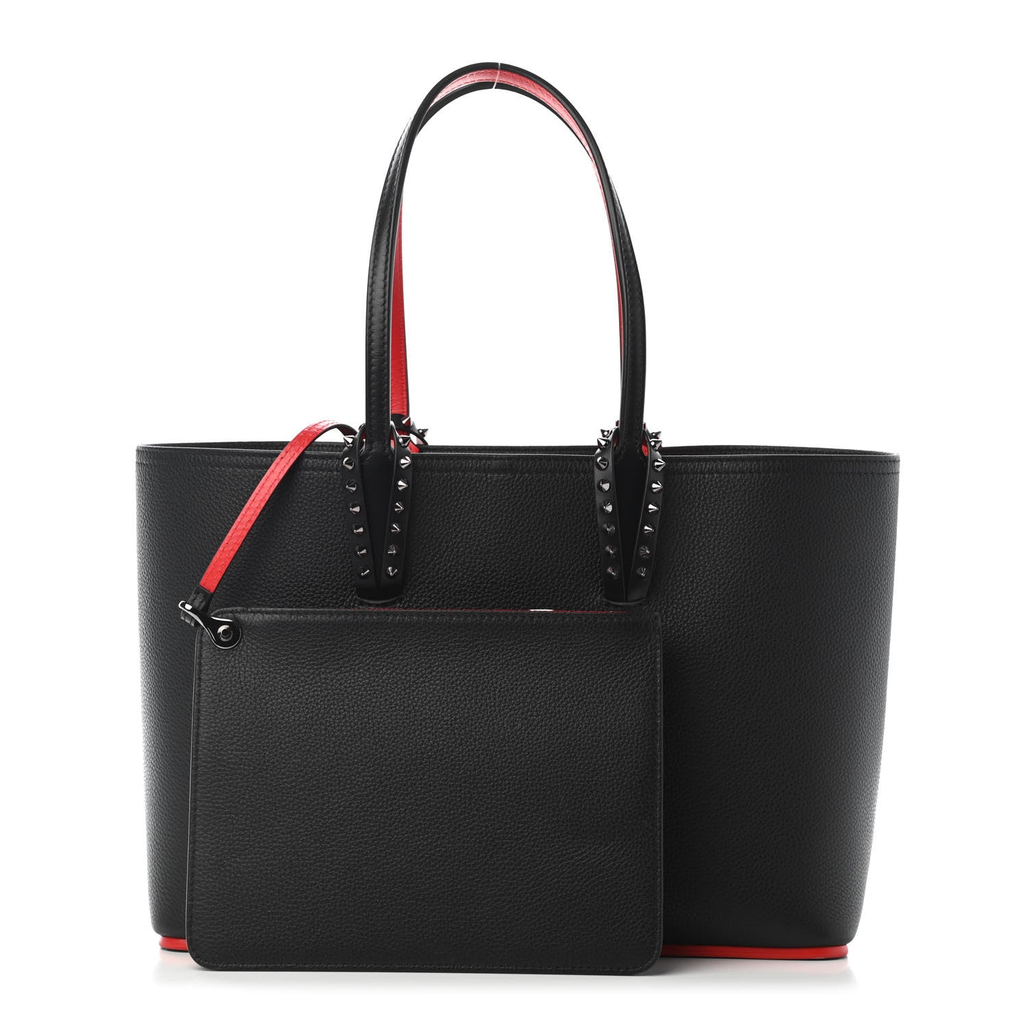 Christian Louboutin Calfskin Spikes Small East West Cabata Tote Black 1 of 9