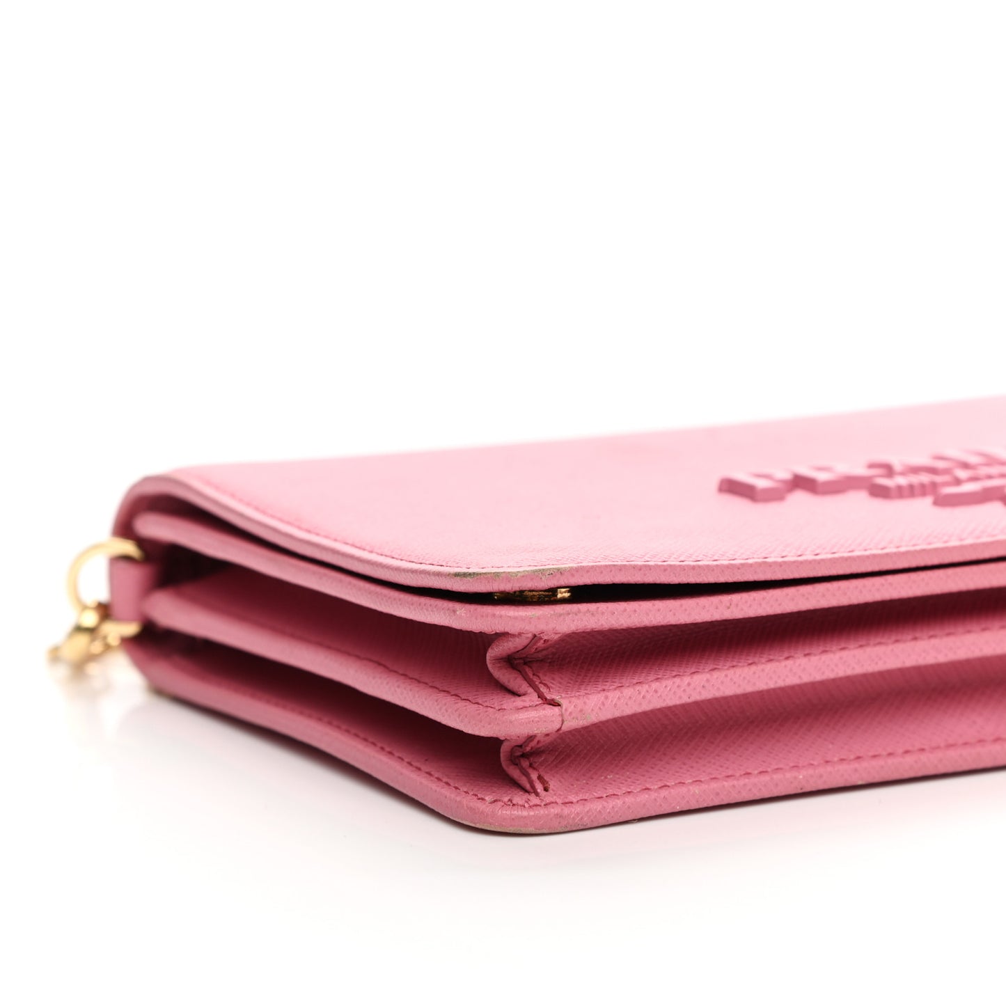 Saffiano Lux Monocrome Chain Wallet Petalo