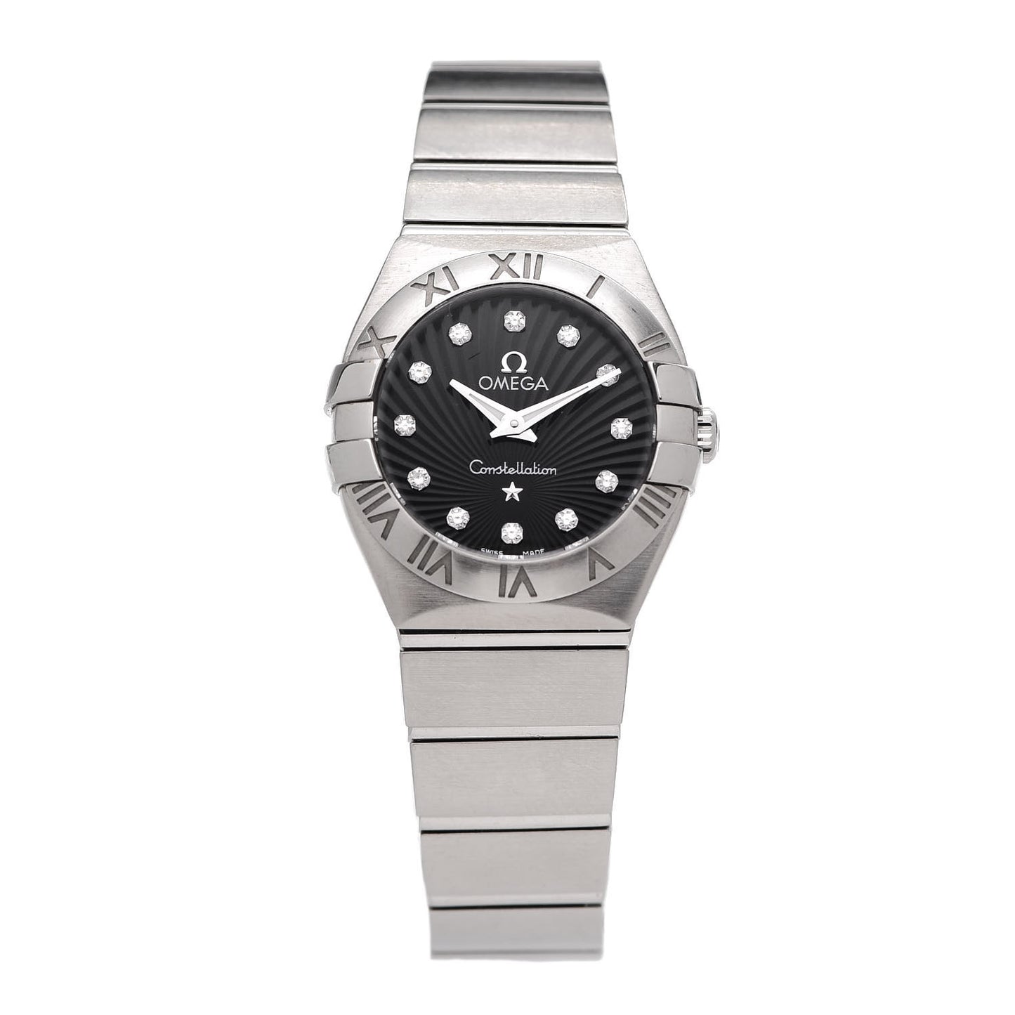 Stainless Steel Diamond 24mm Constellation Quartz Watch Black 123.10.24.60.51.001