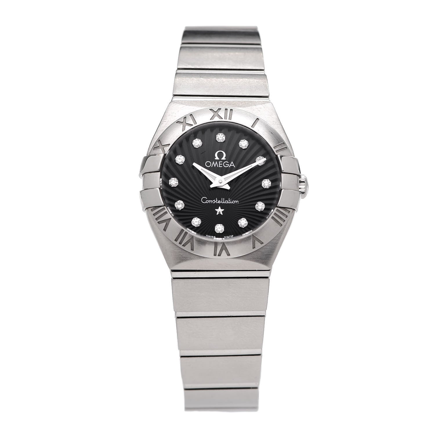 Omega Stainless Steel Diamond 24mm Constellation Quartz Watch Black 123.10.24.60.51.001 1 of 6