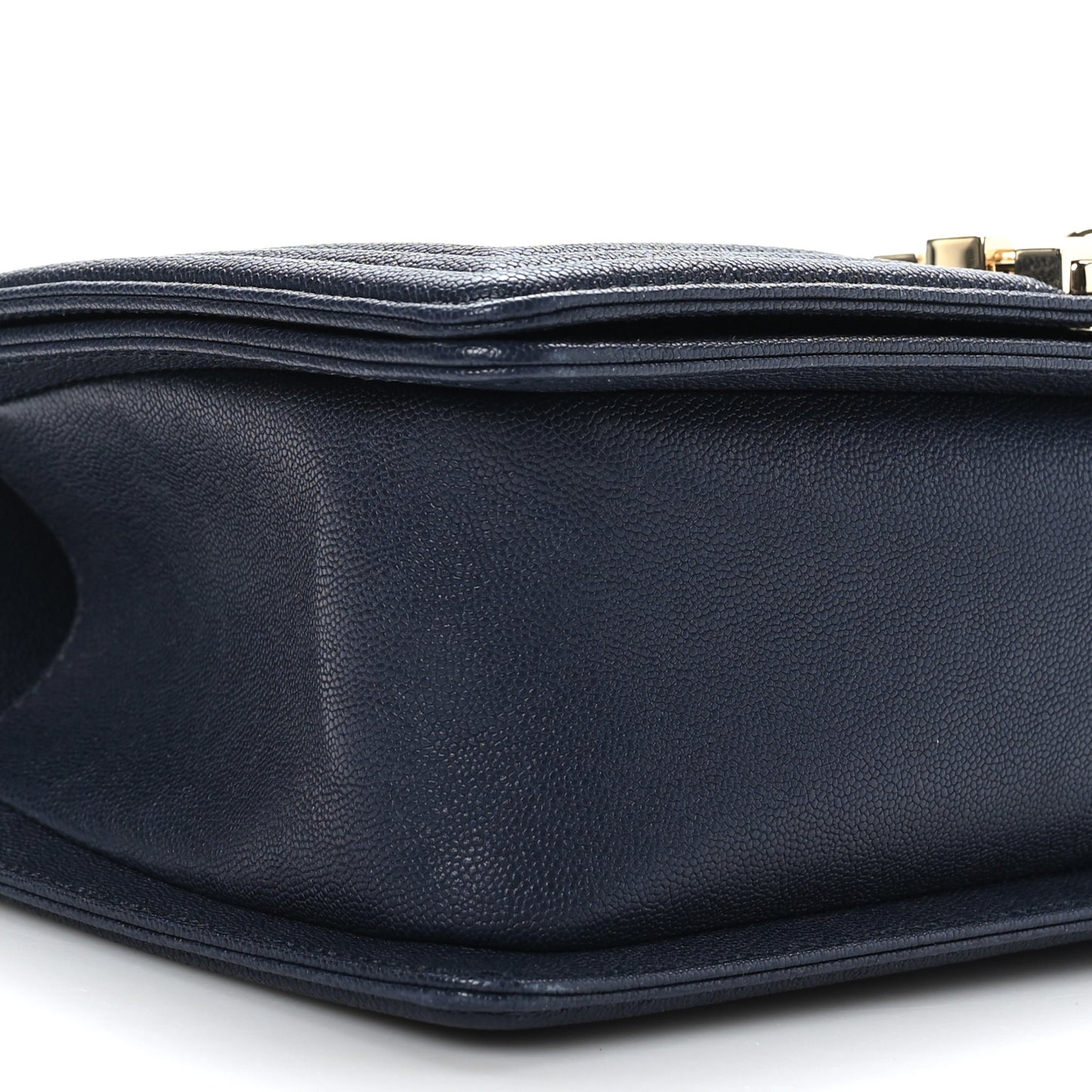 Caviar Quilted Medium Boy Flap Dark Navy Blue