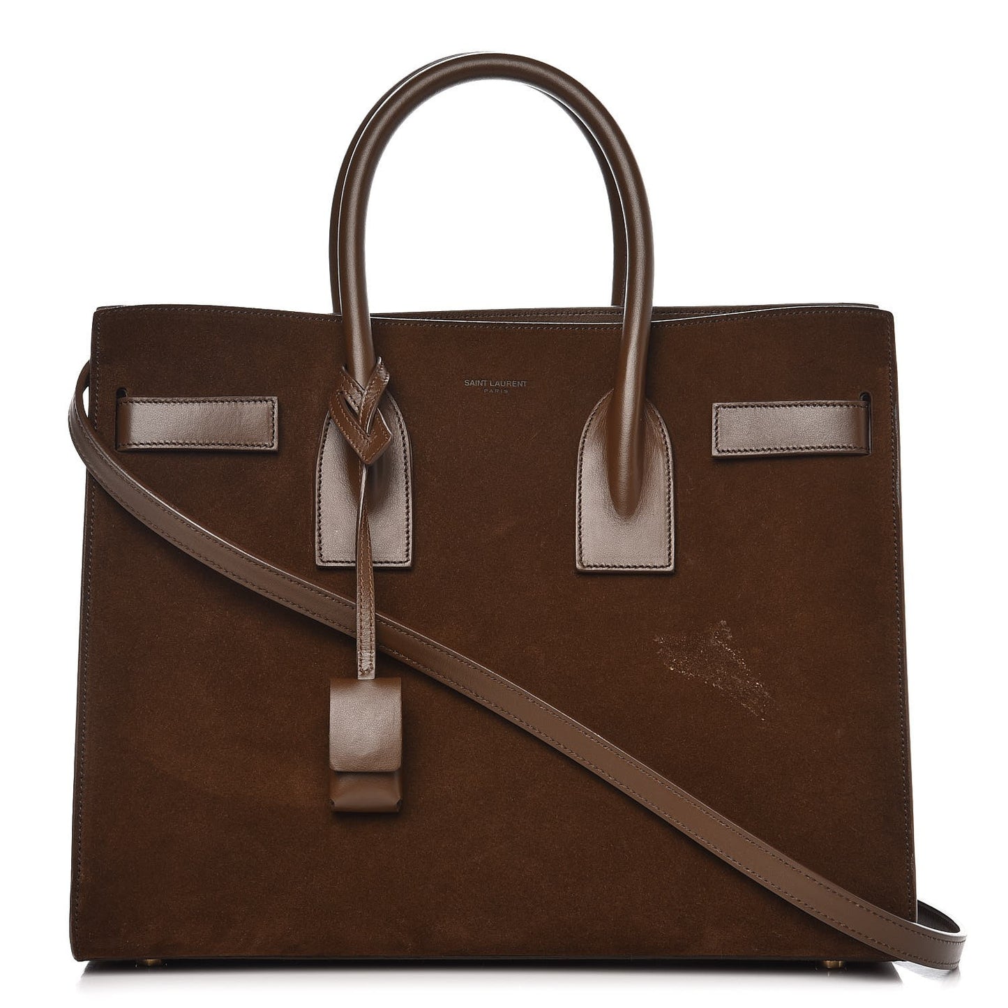 Suede Calfskin Small Sac De Jour Military Brown