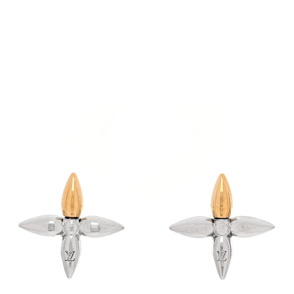 Louis Vuitton Metal Louisette Earrings Silver Gold 1 of 5