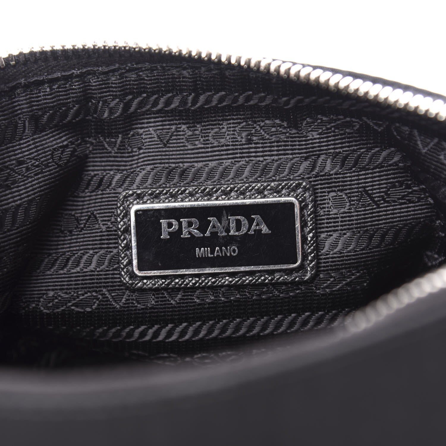 Prada Nylon Rubber Logo Compact Crossbody Bag Black 6 of 12