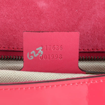 Gucci Patent Large Bright Bit Shoulder Bag Shocking Pink 8 of 8