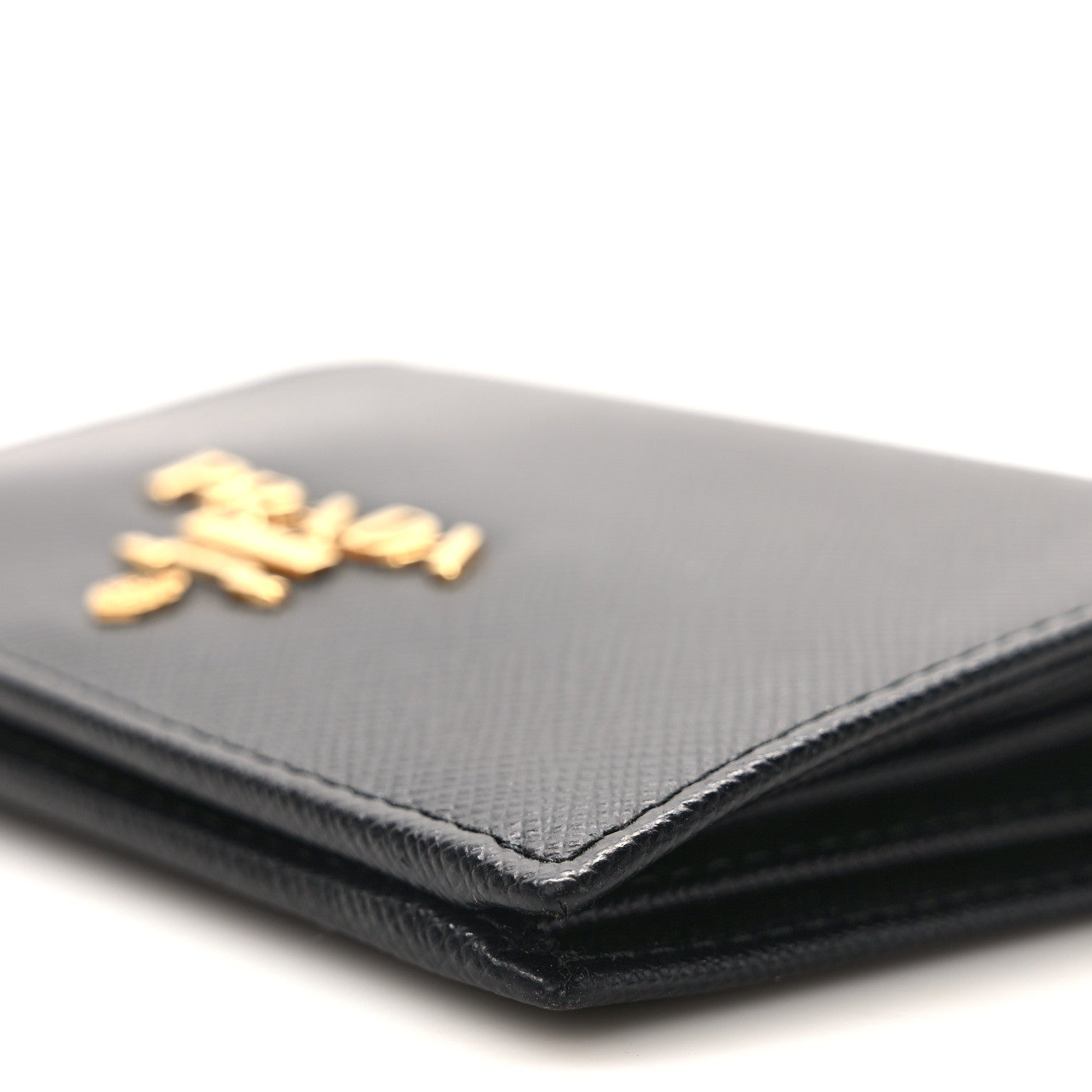 Prada Saffiano Metal Bi-Fold Wallet Black 8 of 9