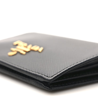 Prada Saffiano Metal Bi-Fold Wallet Black 8 of 9