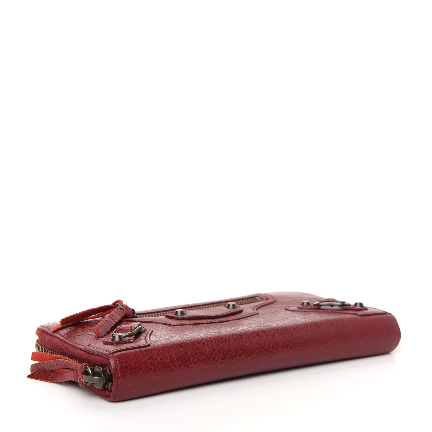 Balenciaga Agneau Classic Hardware Continental Zip Around Wallet Rouge Cerise 4 of 7
