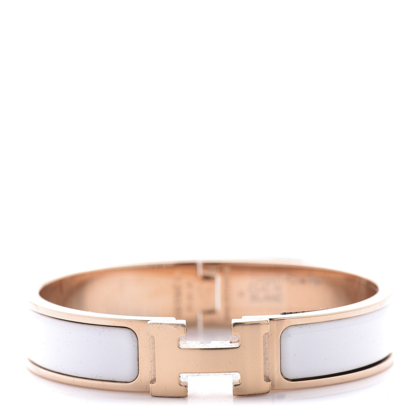 Enamel Narrow Clic Clac H Bracelet PM White