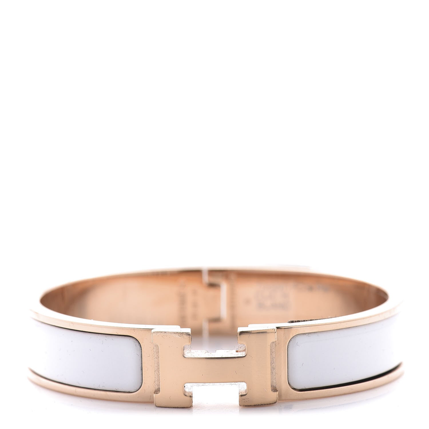 Hermes Enamel Narrow Clic Clac H Bracelet PM White 1 of 5