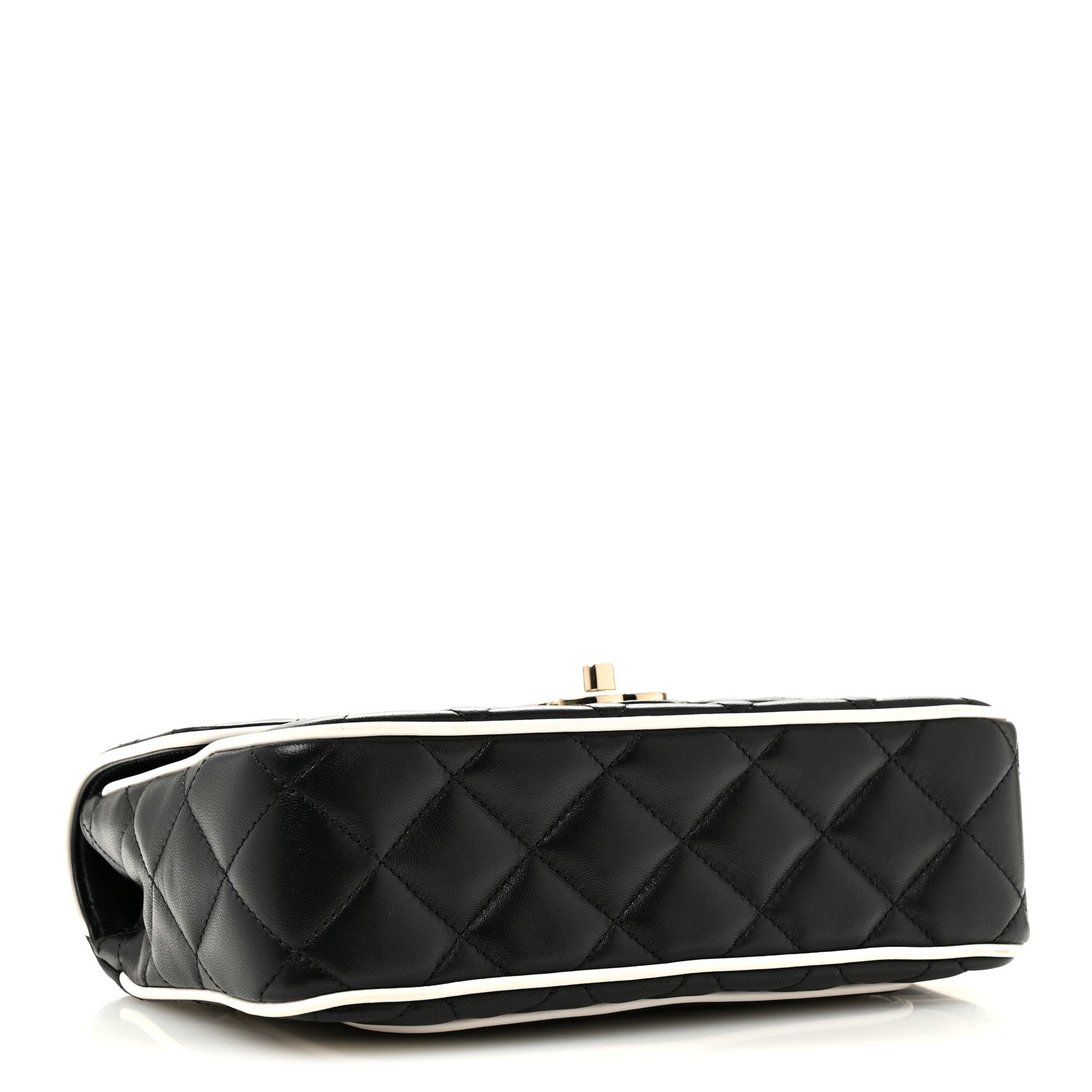 Chanel Lambskin Quilted Resin Graphic Frame Flap Bag Black White 4 of 11