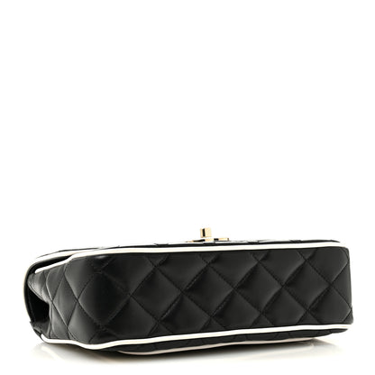 Chanel Lambskin Quilted Resin Graphic Frame Flap Bag Black White 4 of 11