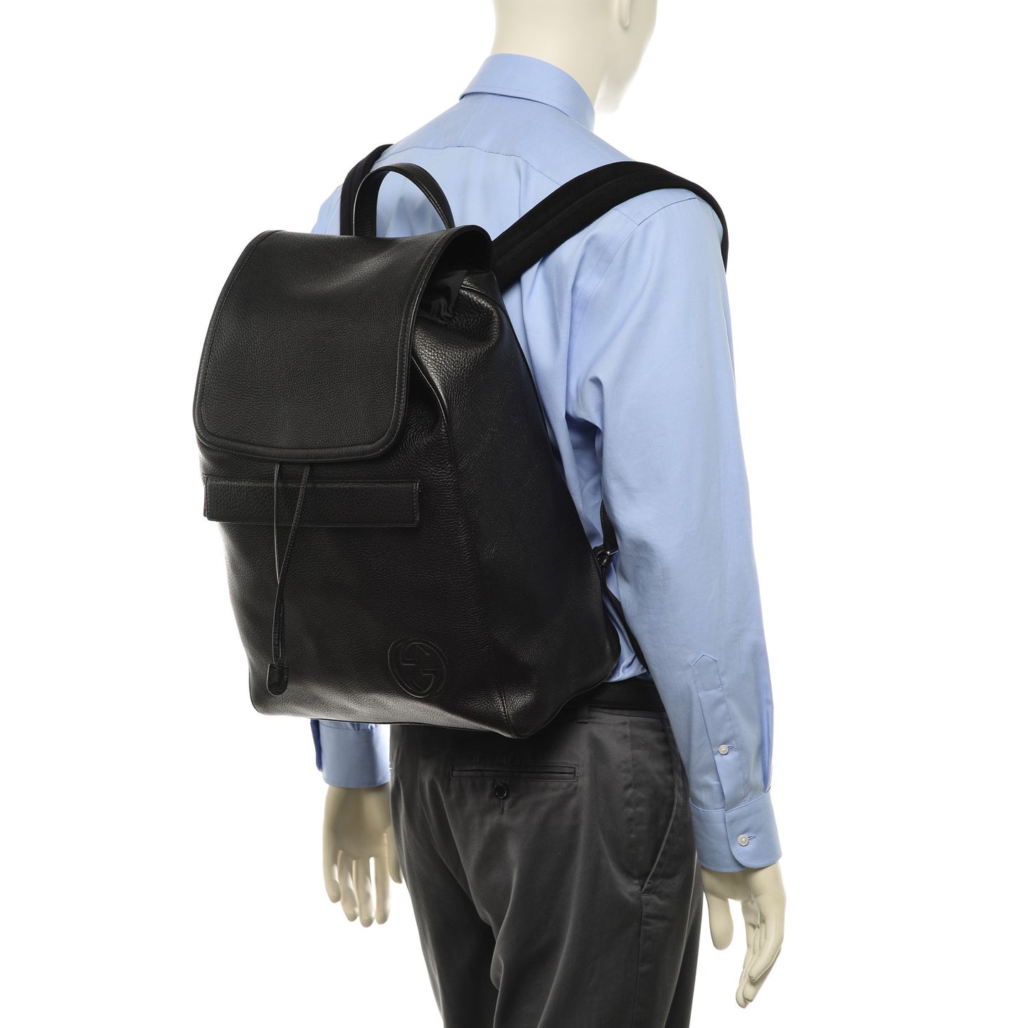 Pebbled Calfskin Soho Backpack Black