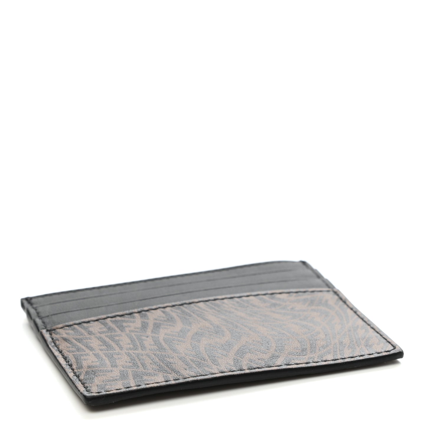X SARAH COLEMAN Vitello Grace Light Micro FF Vertigo Embossed Card Holder Maya Black