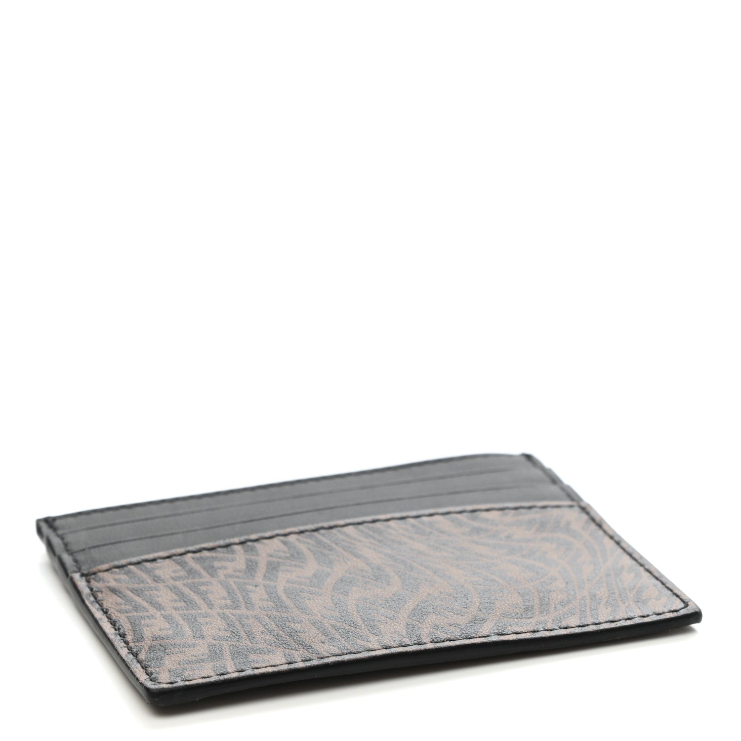 Fendi X SARAH COLEMAN Vitello Grace Light Micro FF Vertigo Embossed Card Holder Maya Black 4 of 7