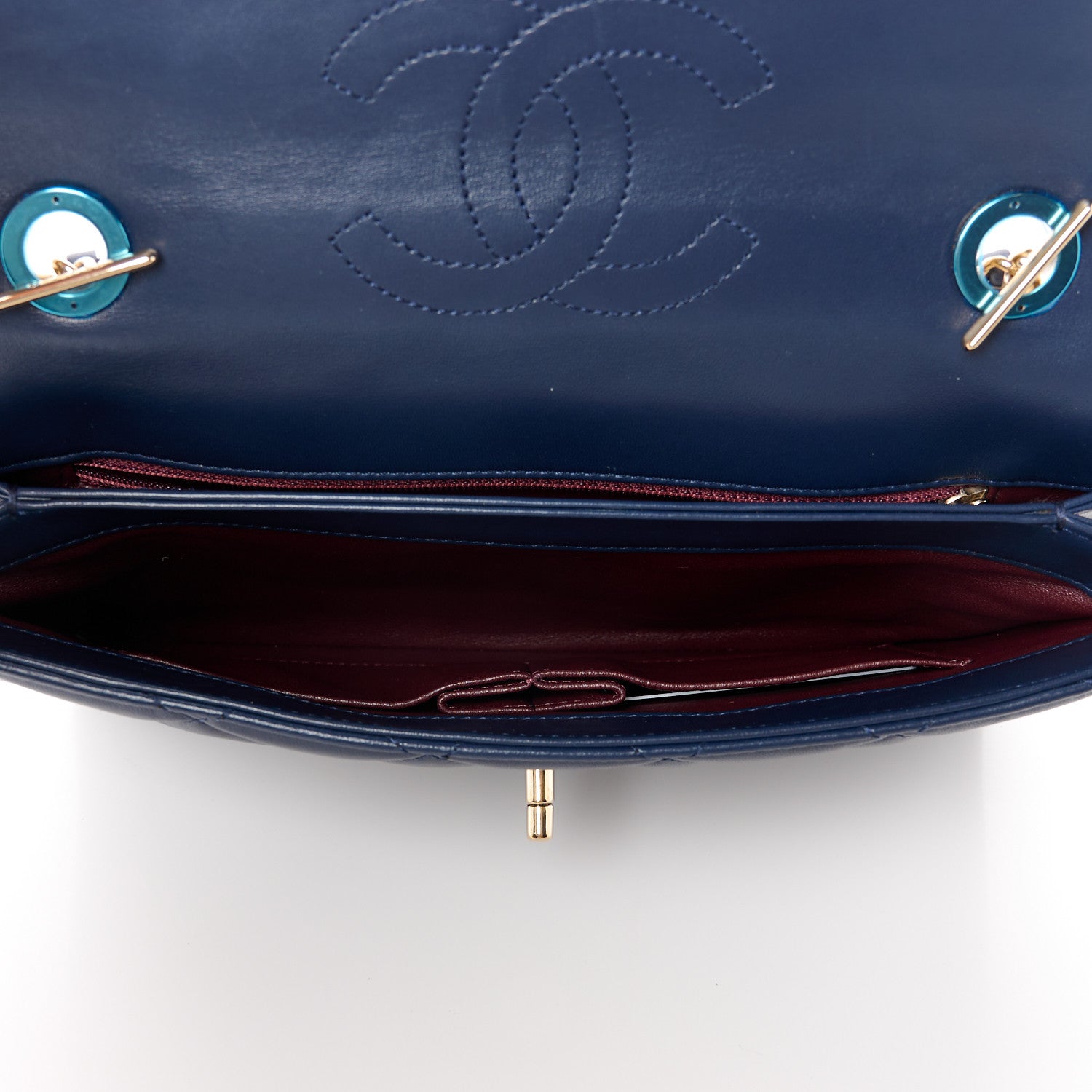 Chanel Lambskin Quilted Medium Trendy CC Flap Navy Blue 5 of 13