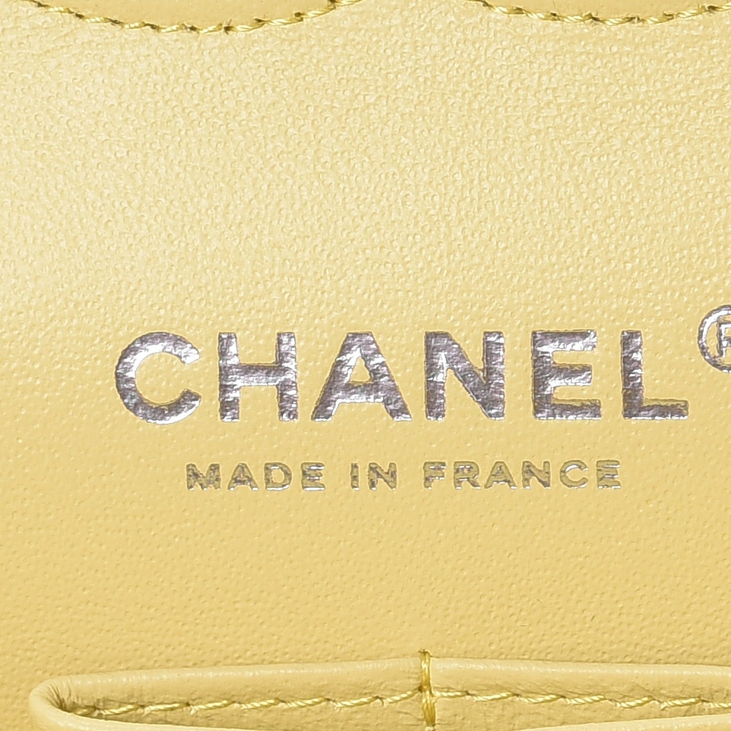 Caviar Quilted Medium Double Flap Light Yellow
