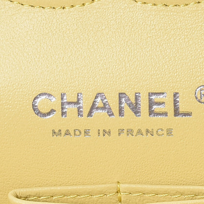 Chanel Caviar Quilted Medium Double Flap Light Yellow 6 of 8