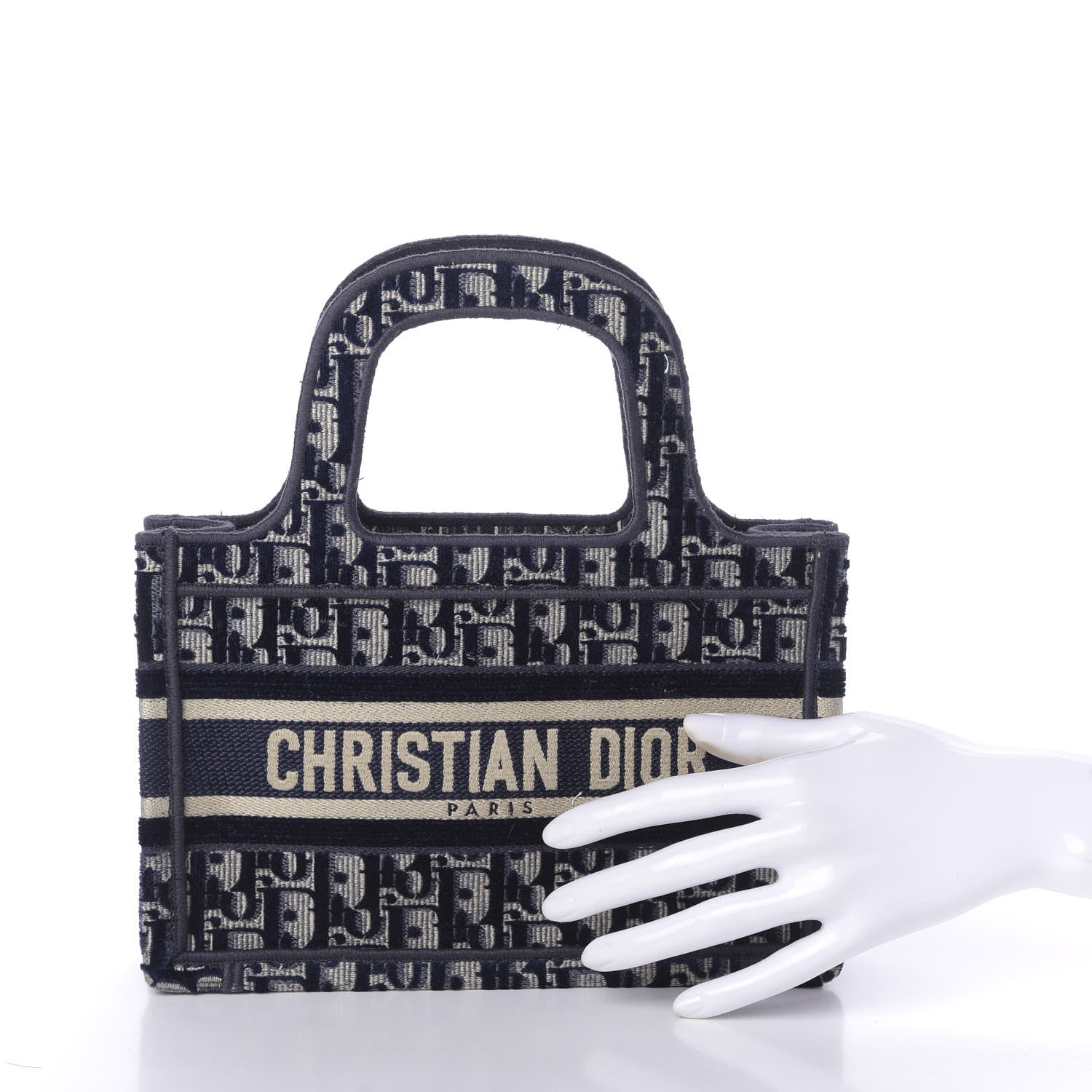 Christian Dior Oblique Mini Book Tote Blue Multicolor 8 of 8