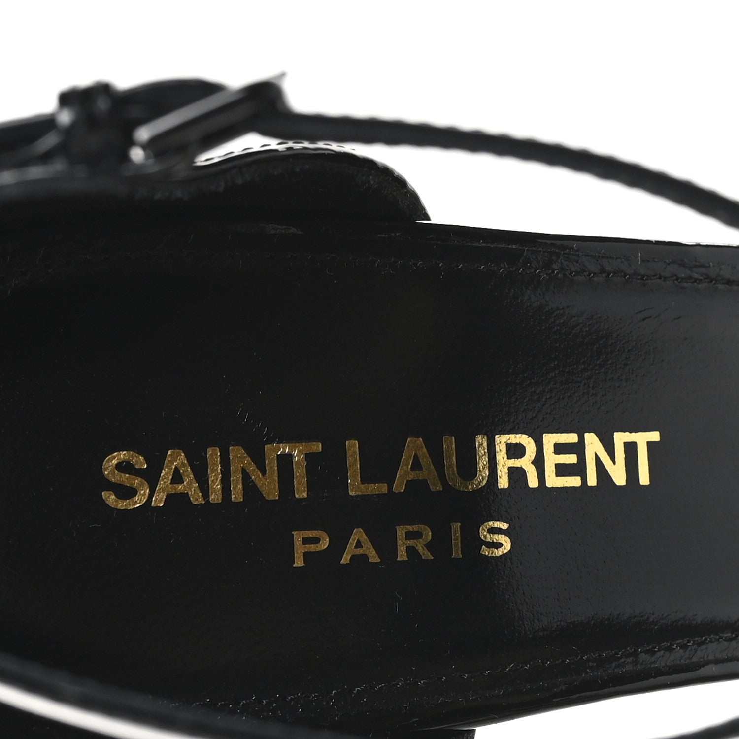 Saint Laurent Patent Calfskin Opyum 110 Sandals 37 Black 8 of 9