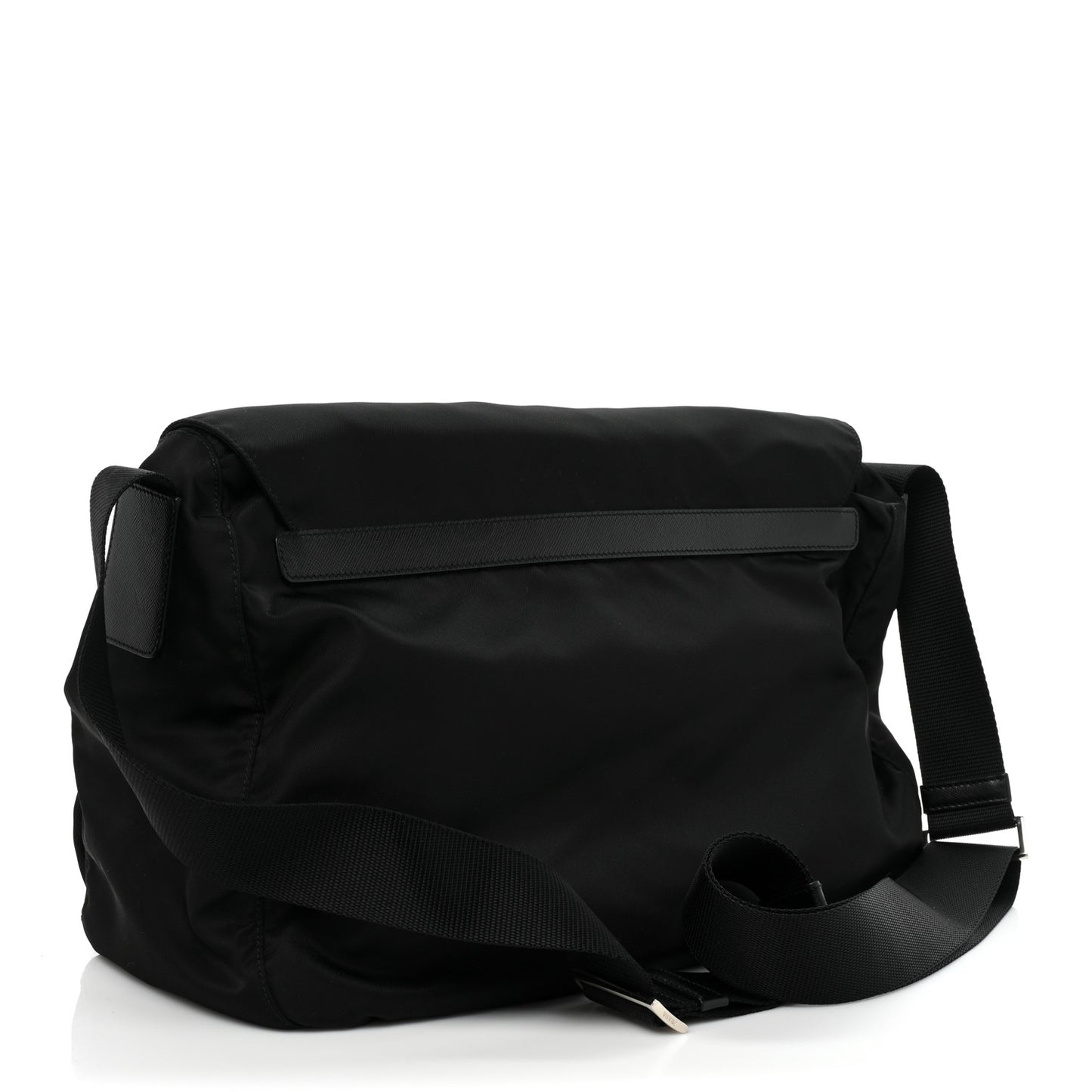 Tessuto Nylon Saffiano Messenger Bag Black