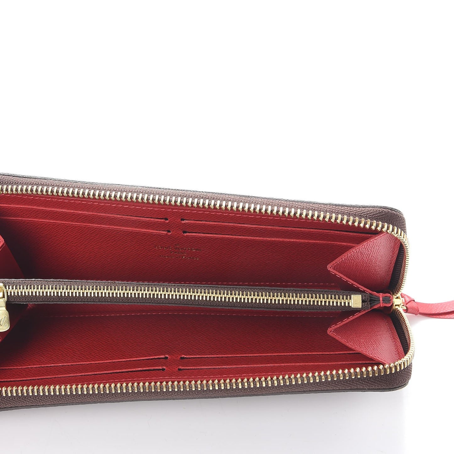 Damier Ebene Clemence Wallet Cherry