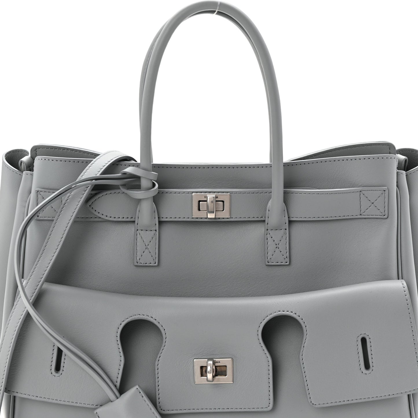 Smooth Calfskin Small Bel Air Carry All Bag Cloud Grey