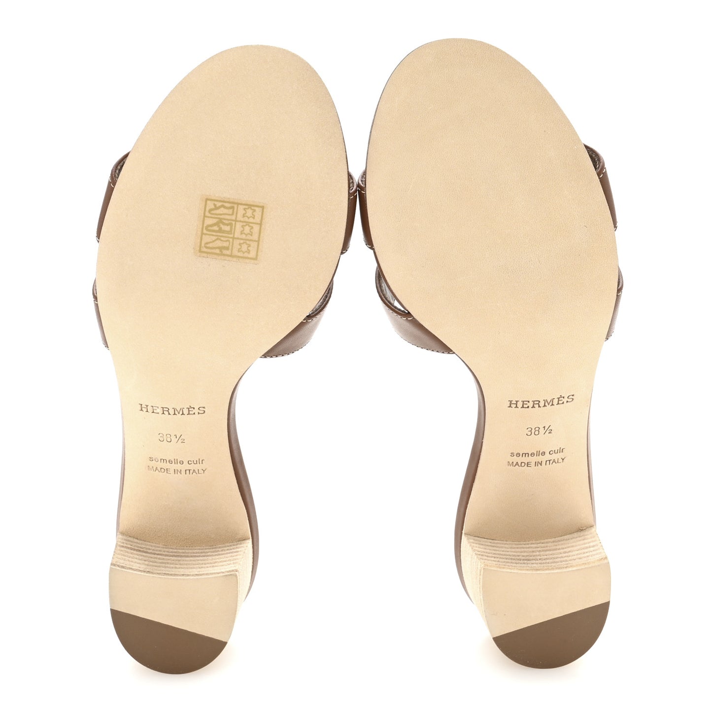 Calfskin Oasis Sandals 38.5 Gold