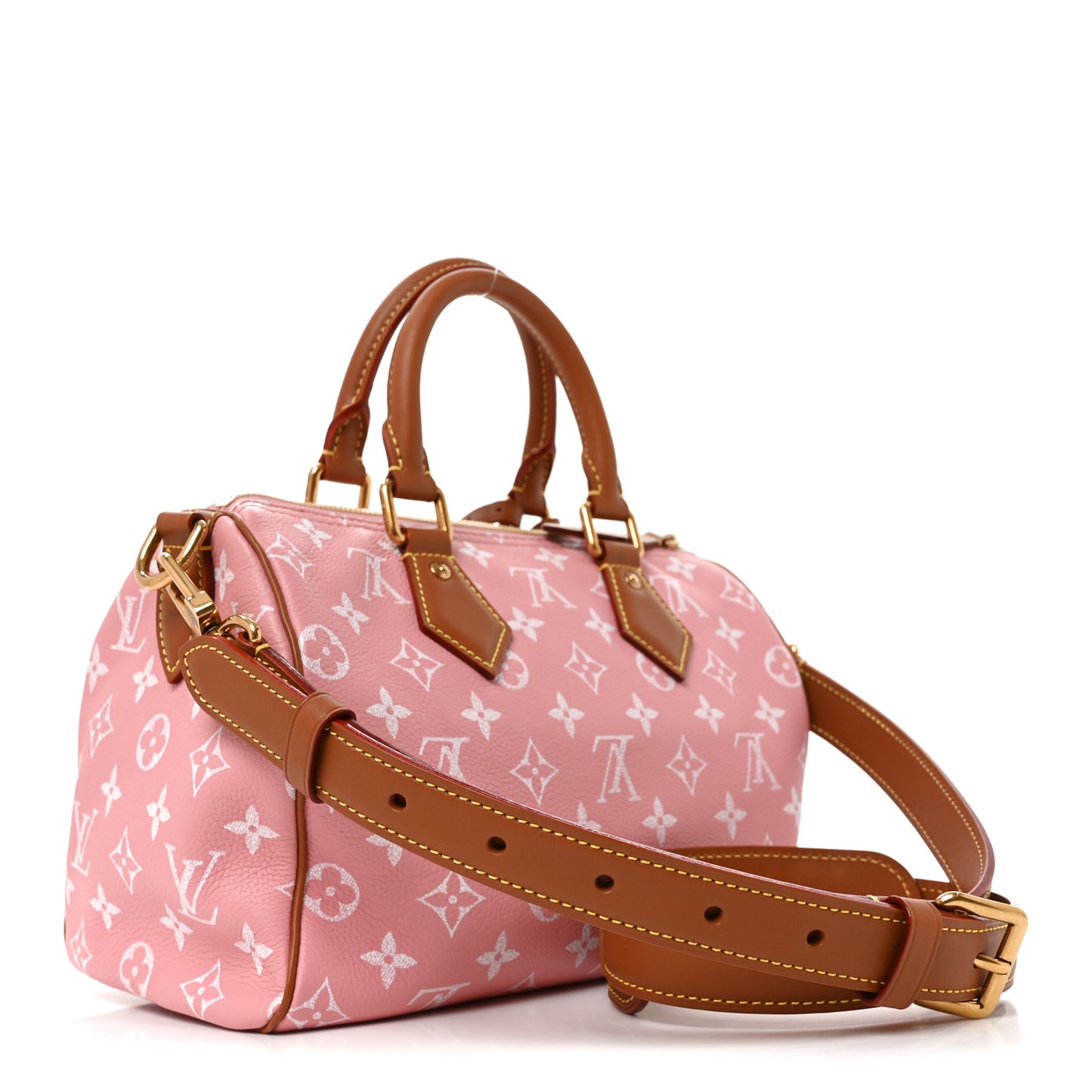 Calfskin Monogram Speedy P9 Bandouliere 25 Pink Sakura