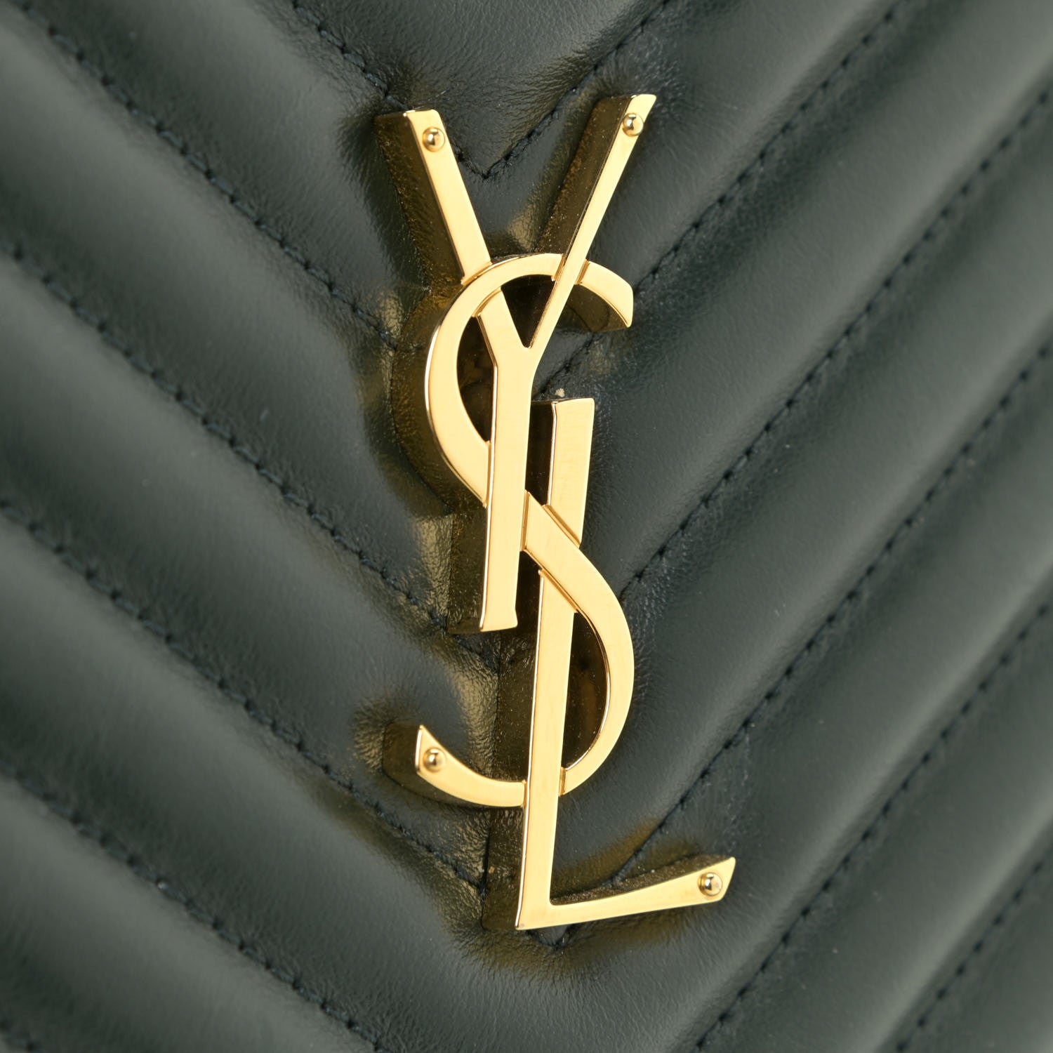 Saint Laurent Calfskin Matelasse Monogram Lou Camera Bag Military Green 10 of 11