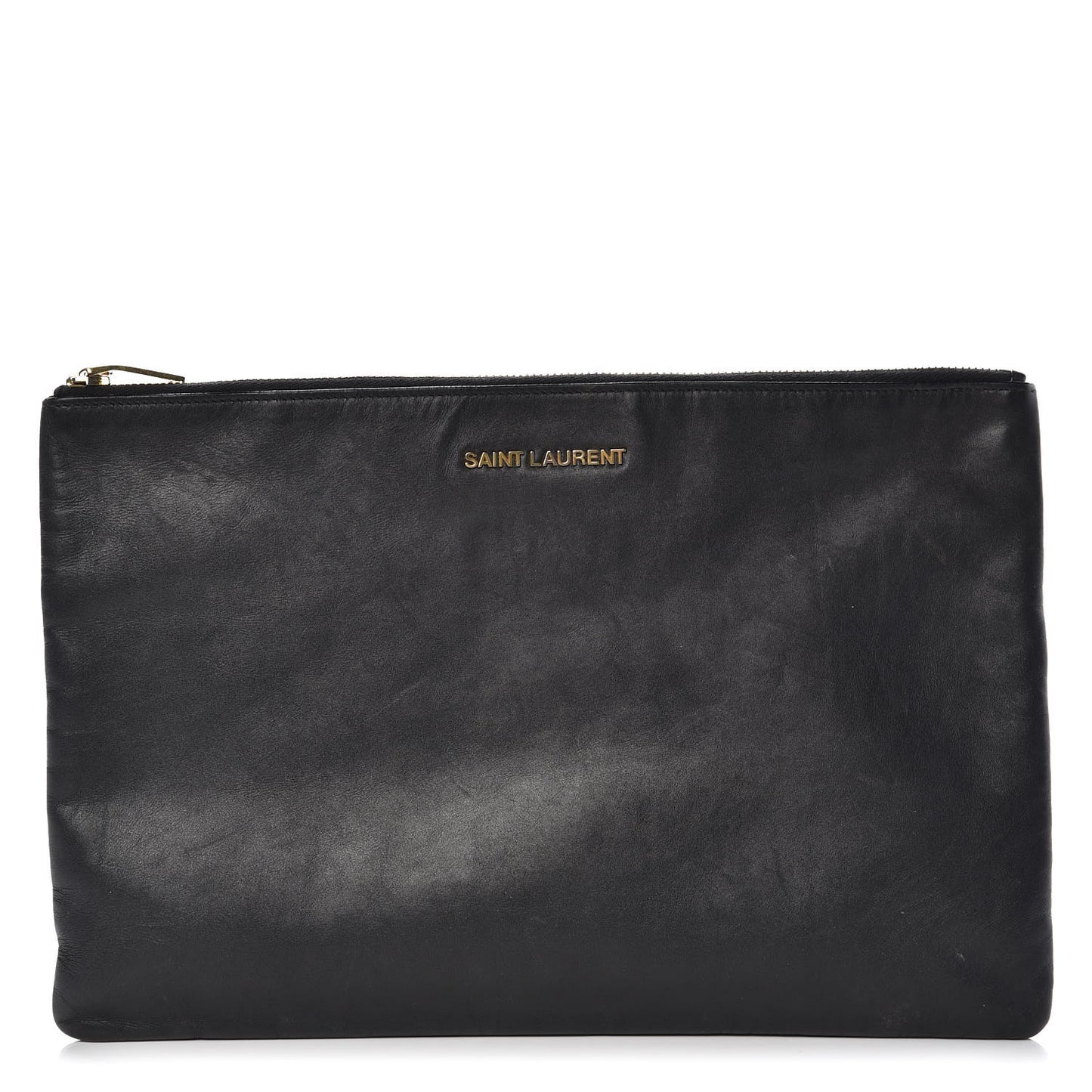 Calfskin Zipped Clutch Black