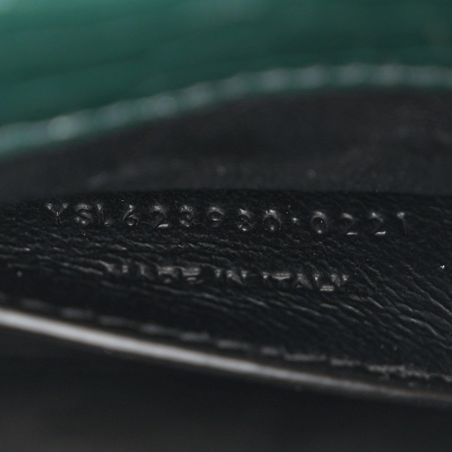 Saint Laurent Calfskin Crocodile Embossed Mini Classic Monogram Cassandra Top Handle Green 7 of 11