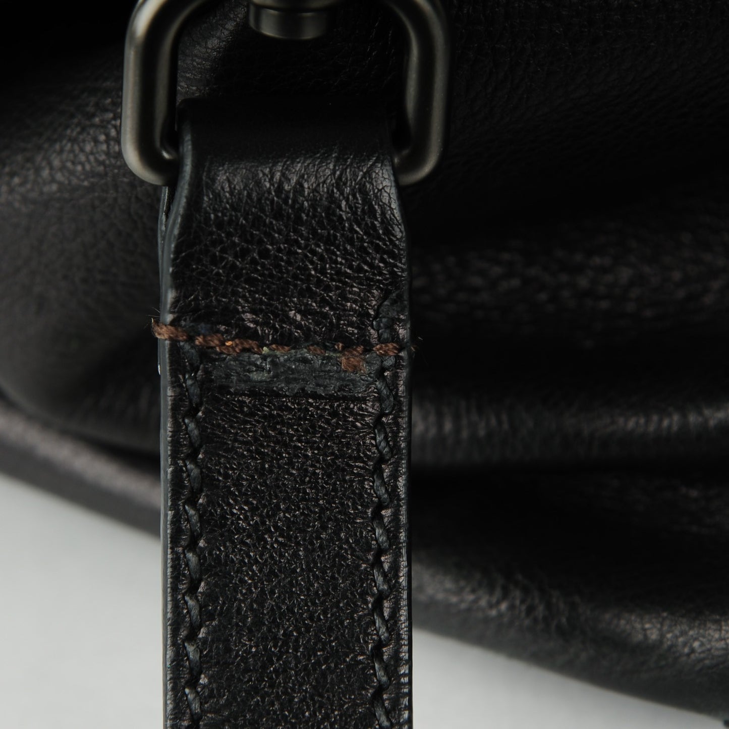 Glace Calf Shopping Tote Nero Black