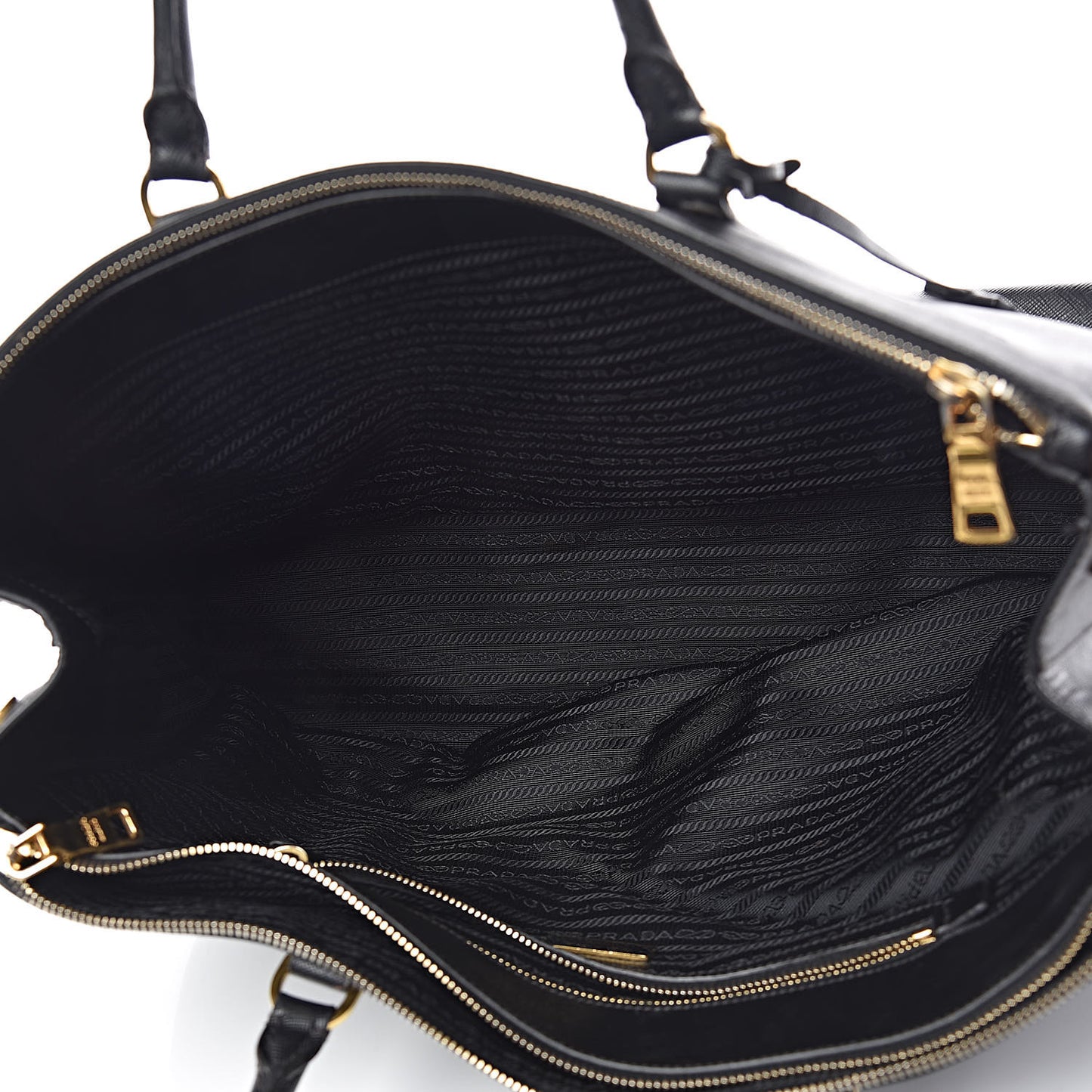 Saffiano Lux Extra Large Galleria Double Zip Tote Black