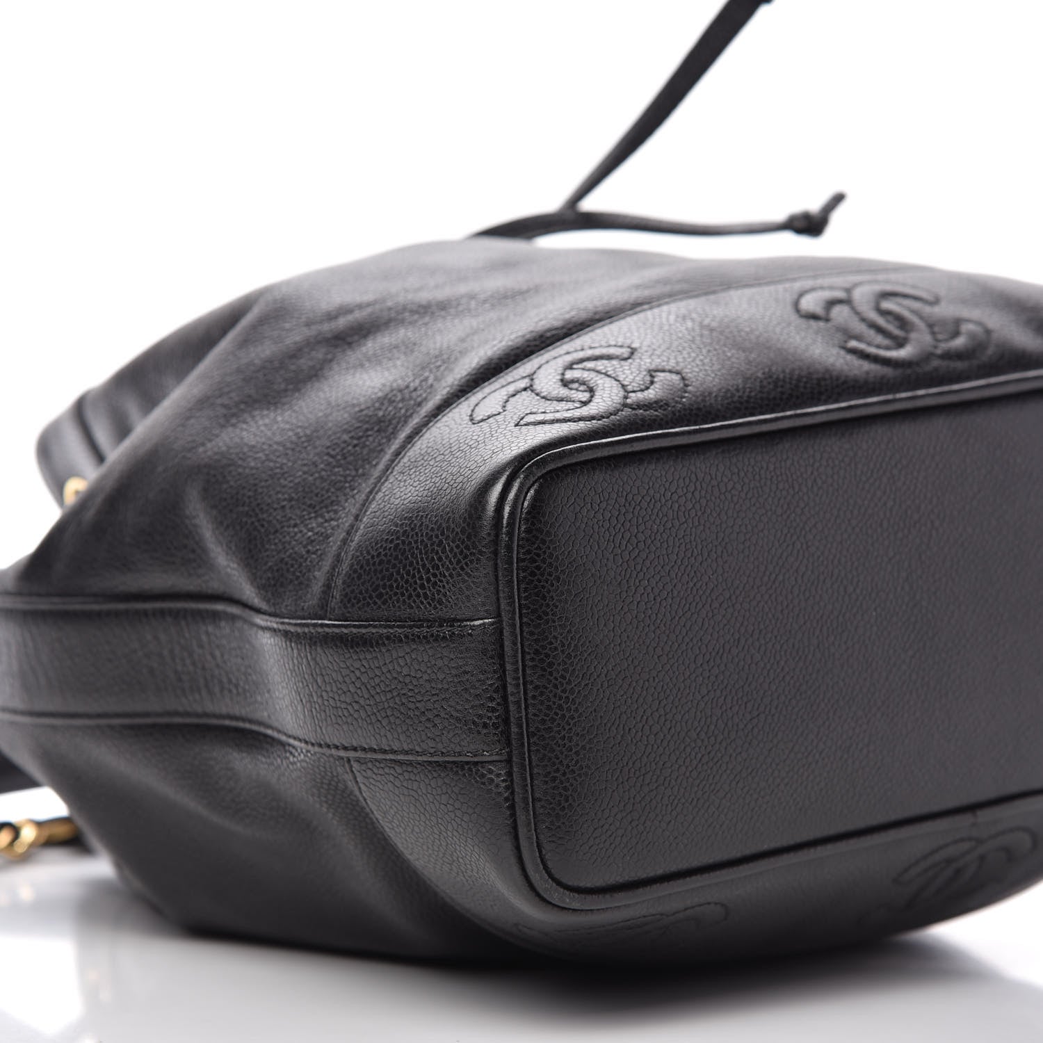 Chanel Caviar CC Drawstring Shoulder Bag Black 7 of 10