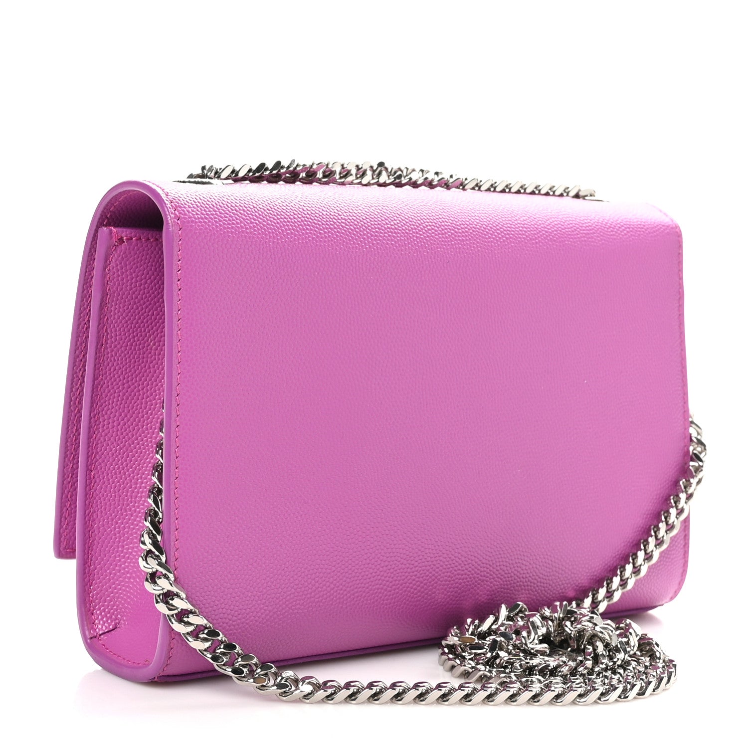 Saint Laurent Grain De Poudre Small Classic Monogram Kate Satchel Light Fuchsia 3 of 9