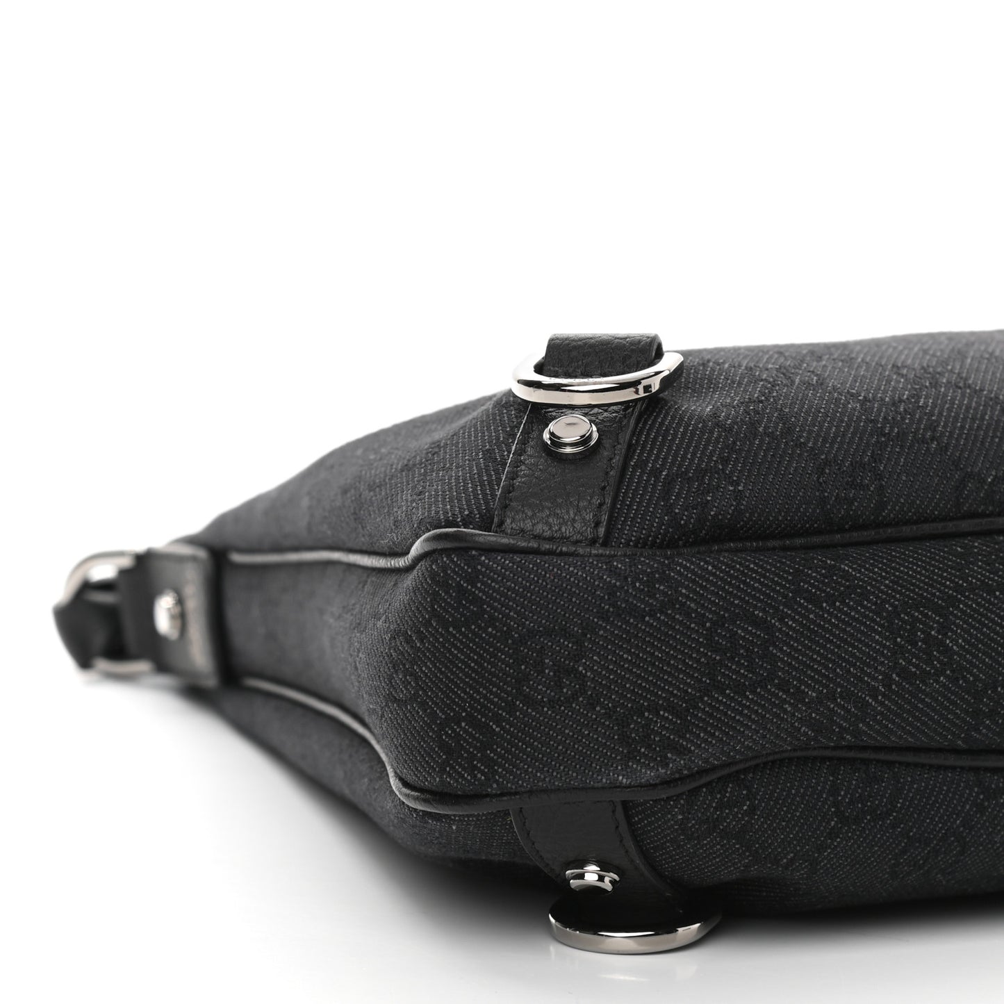 Denim Monogram Abbey D Ring Hobo Black