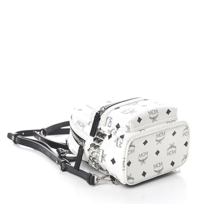 MCM Visetos Side Stud X-Mini Stark Bebe Boo Backpack White 4 of 9