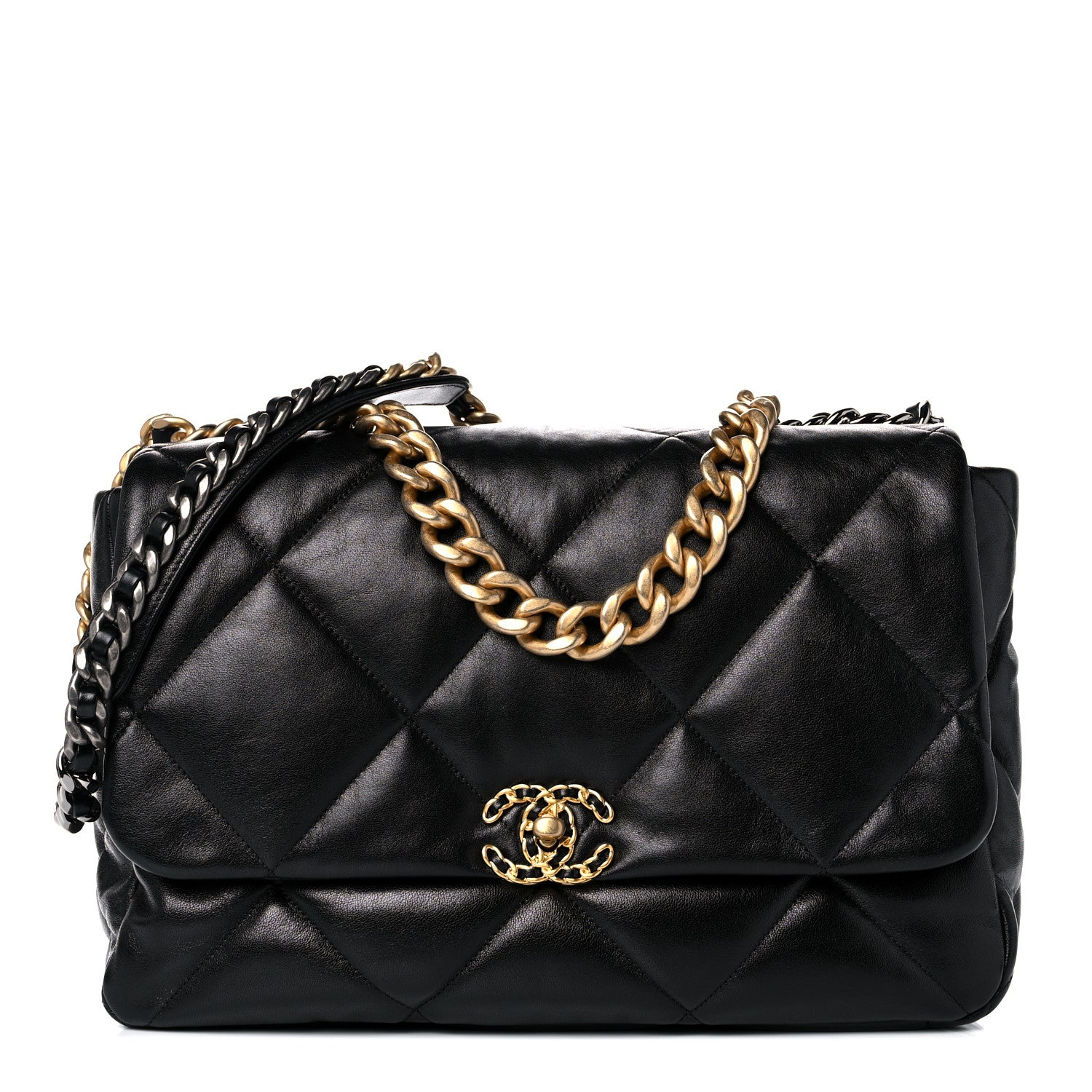 Chanel Lambskin Quilted Maxi Chanel 19 Flap Black 1 of 10